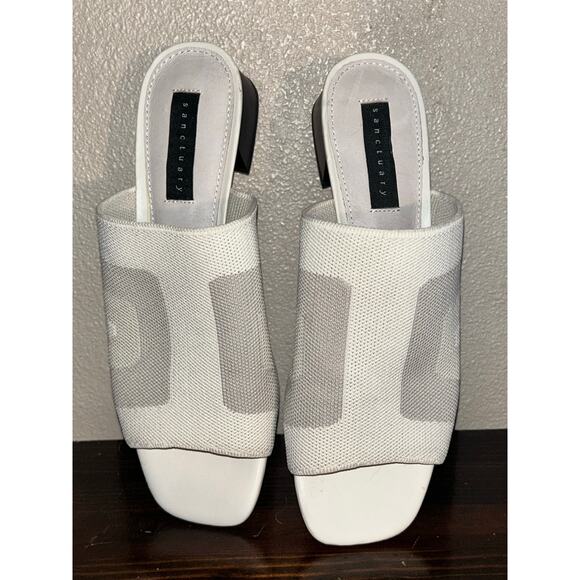 Sanctuary  Milk  Rumble  Square  Toe  Stretch  Knit  Block  Heel  7.5  NWOB - Picture 1 of 9